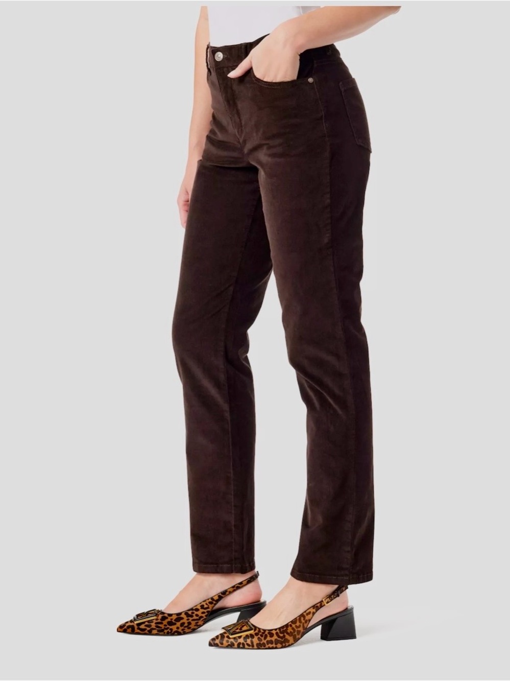 Gloria Vanderbilt Amanda Slim Brown Corduroy Pants NWT